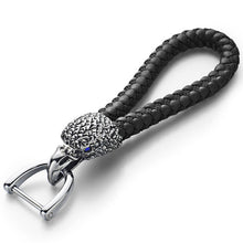 Load image into Gallery viewer, Dalaful Eagle Bird Keyrings Crystal KeyChains Woven Leather Rope For Car Women Men Metal Detachable Animal Key Chain Holder K358