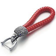 Load image into Gallery viewer, Dalaful Eagle Bird Keyrings Crystal KeyChains Woven Leather Rope For Car Women Men Metal Detachable Animal Key Chain Holder K358