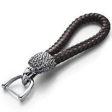 Load image into Gallery viewer, Dalaful Eagle Bird Keyrings Crystal KeyChains Woven Leather Rope For Car Women Men Metal Detachable Animal Key Chain Holder K358