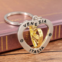 Load image into Gallery viewer, Vicney Italy Venezia Keychain Zinc Alloy Heart Shape Key Chain Rotatable Keyring For Friend Lover's Key Chain For Key