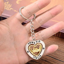 Load image into Gallery viewer, Vicney Italy Venezia Keychain Zinc Alloy Heart Shape Key Chain Rotatable Keyring For Friend Lover's Key Chain For Key