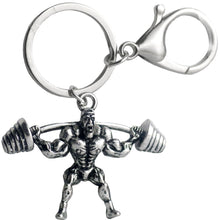 Load image into Gallery viewer, Dumbbell Muscle Man Keychains Fitness Punk Model For Male Car Wallet Dangle Key Ring Sports Hip Hop Jewelry Gifts 2018 Hot Sale