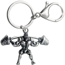 Load image into Gallery viewer, Dumbbell Muscle Man Keychains Fitness Punk Model For Male Car Wallet Dangle Key Ring Sports Hip Hop Jewelry Gifts 2018 Hot Sale