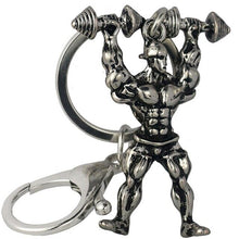 Load image into Gallery viewer, Dumbbell Muscle Man Keychains Fitness Punk Model For Male Car Wallet Dangle Key Ring Sports Hip Hop Jewelry Gifts 2018 Hot Sale